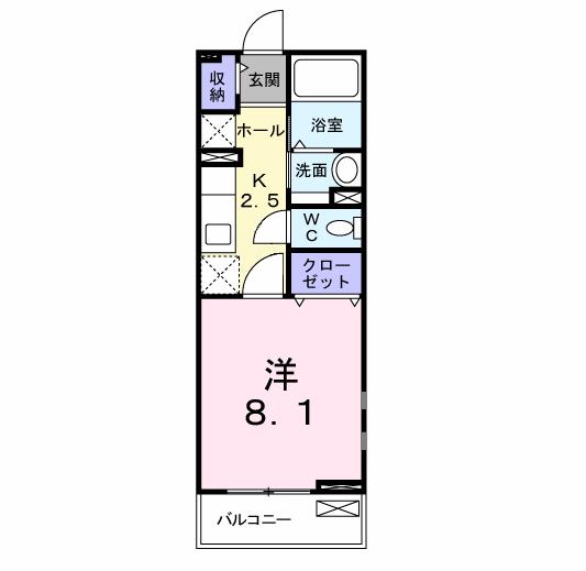 北九州市小倉南区蜷田若園のアパートの間取り