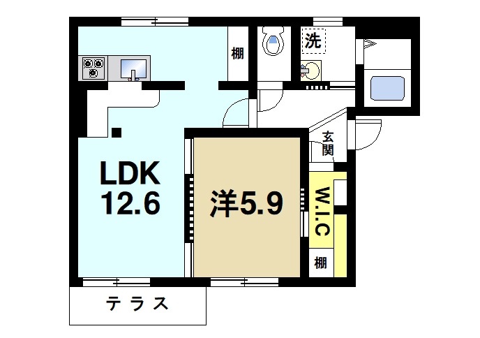 【天理市田部町のアパートの間取り】