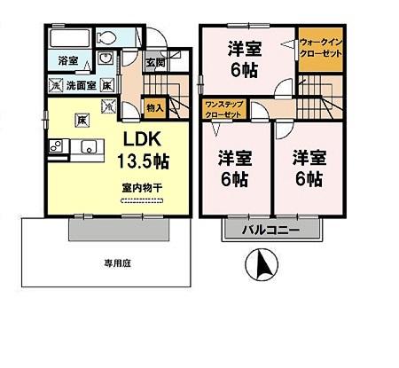 ローズコート名草　B棟の間取り