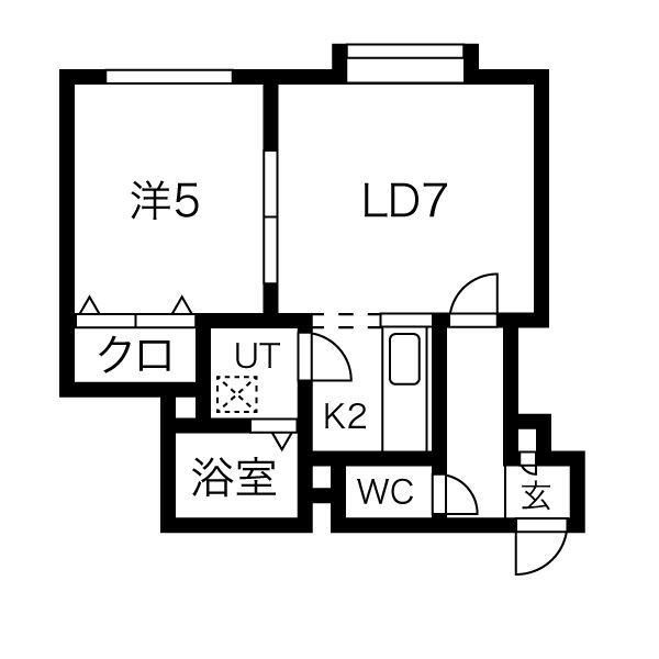 札幌市東区伏古七条のアパートの間取り