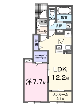 半田市苗代町のアパートの間取り