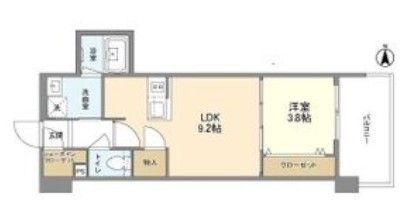 大阪市西区南堀江のマンションの間取り