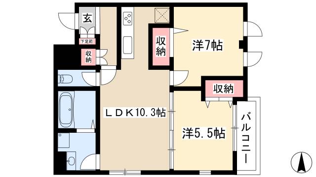 アメニティ幅下の間取り