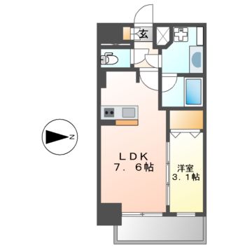 名古屋市西区押切のマンションの間取り