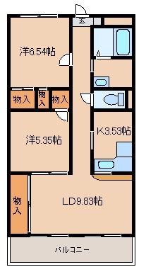 龍ケ崎市長山のマンションの間取り