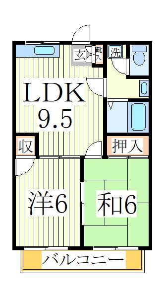 松戸市横須賀のアパートの間取り