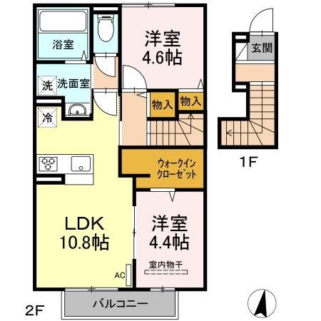 いちき串木野市春日町のアパートの間取り