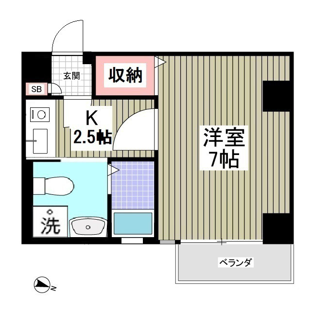 Ｓｔｕｄｉｏ　Ｆｌａｔの間取り