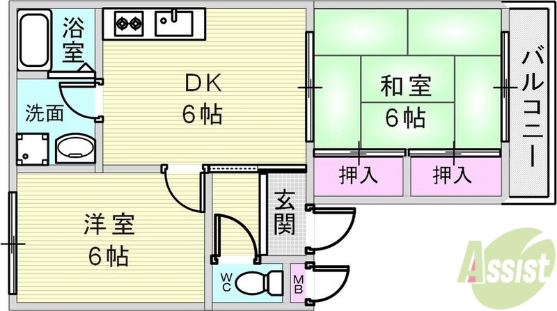 ハイツ西柳原の間取り