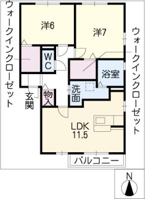 リビングタウン荒池Ｄ棟の間取り