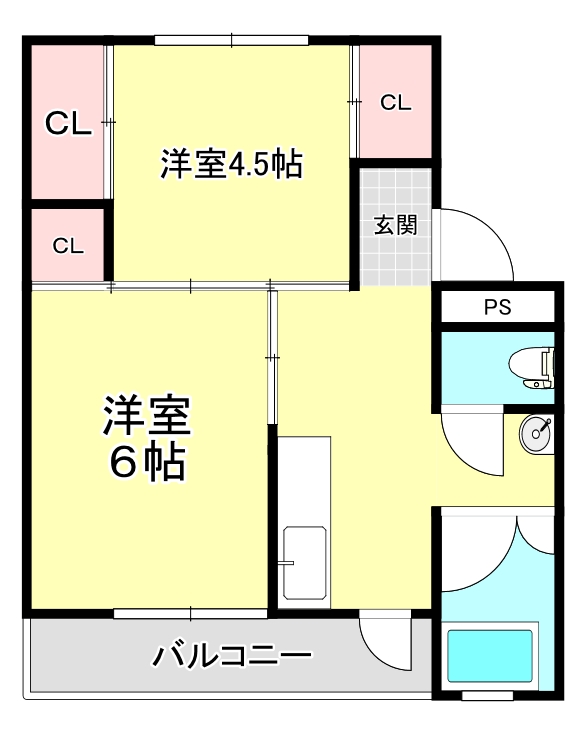 ビレッジハウス玉原３号棟の間取り