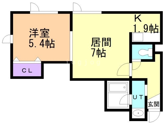 札幌市西区宮の沢四条のアパートの間取り