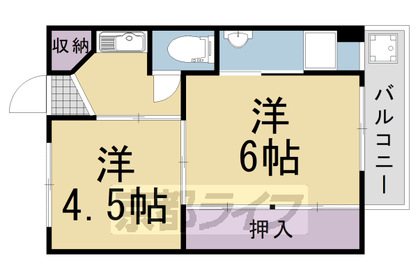 長岡京市粟生のマンションの間取り