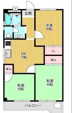 八尾市桜ヶ丘のマンションの間取り