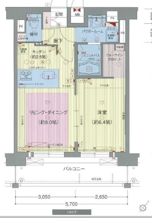 名古屋市西区名駅のマンションの間取り