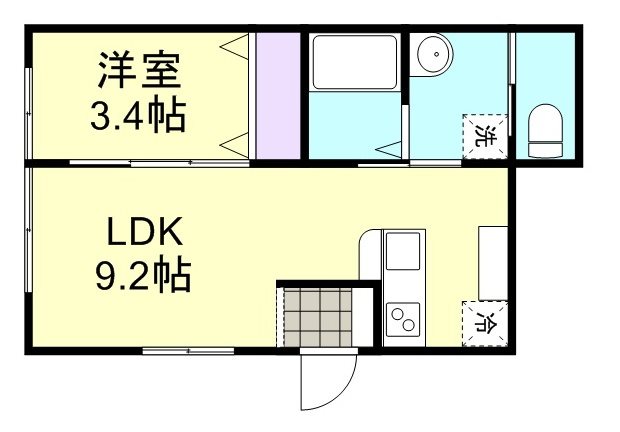 浅口市鴨方町六条院中のアパートの間取り