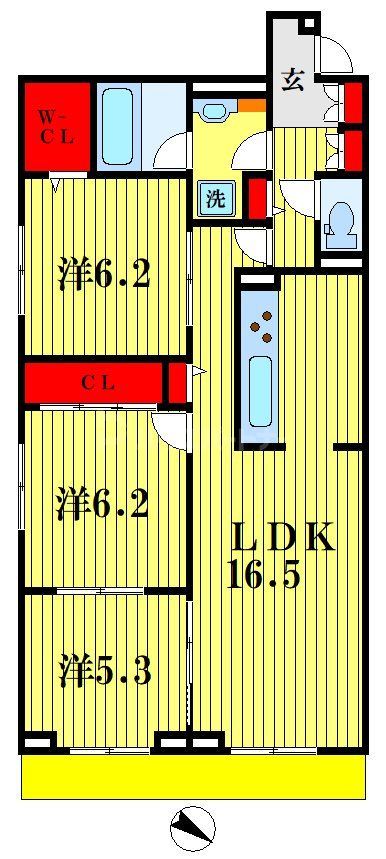 流山市南流山のマンションの間取り