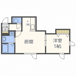 札幌市東区北四十三条東のアパートの間取り