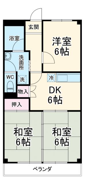 名古屋市瑞穂区軍水町のマンションの間取り