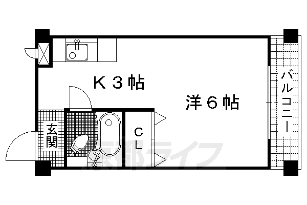 京都市伏見区竹田久保町のマンションの間取り