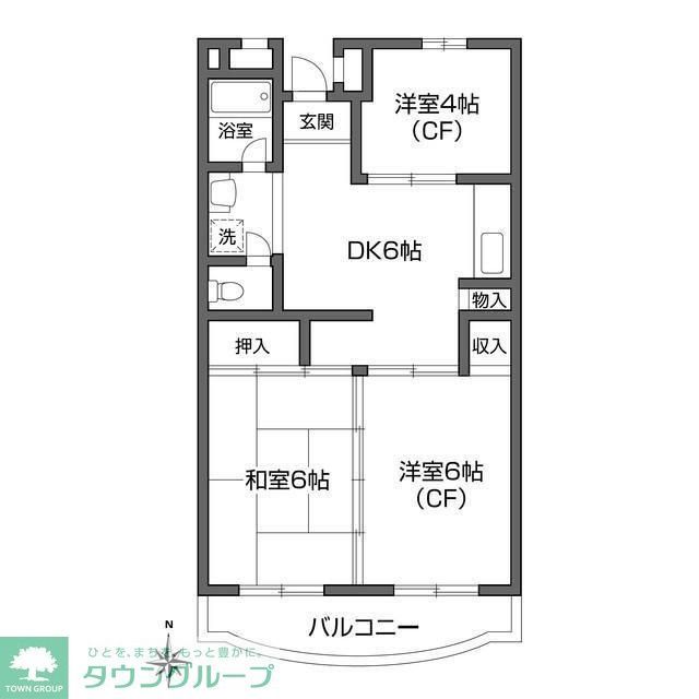 世田谷区給田のマンションの間取り