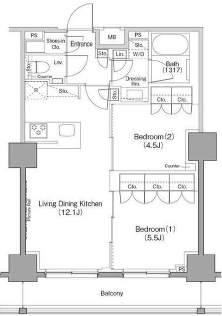 豊島区巣鴨のマンションの間取り