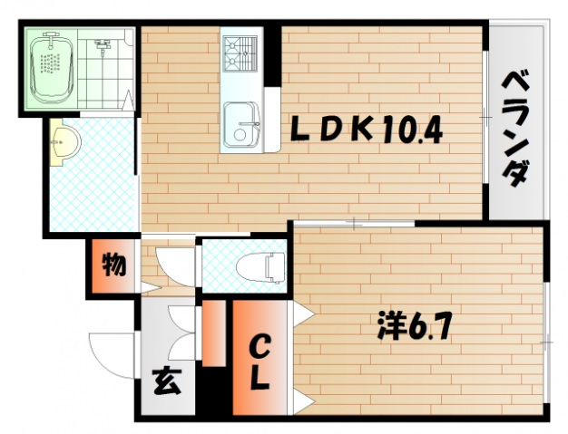 下関市綾羅木本町のアパートの間取り