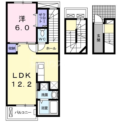 足立区千住緑町のアパートの間取り