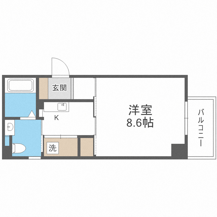 エイペックス東心斎橋Iの間取り