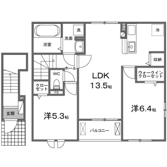 邑楽郡大泉町大字寄木戸のアパートの間取り