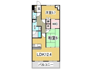 熊本市中央区新屋敷のマンションの間取り