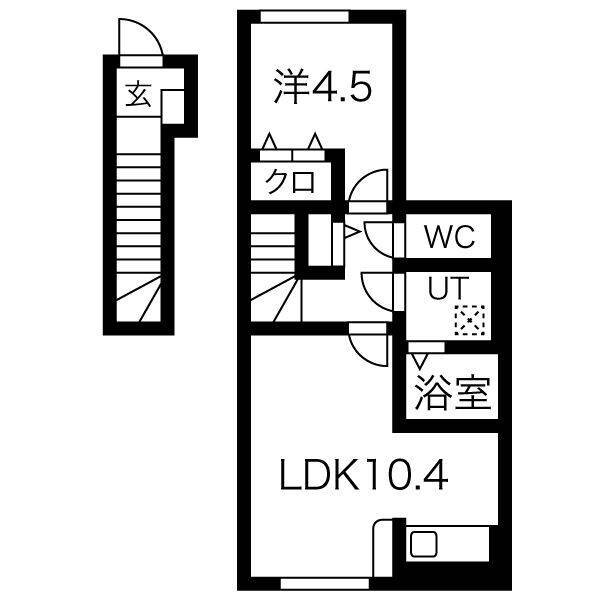 寒河江市大字高屋のアパートの間取り