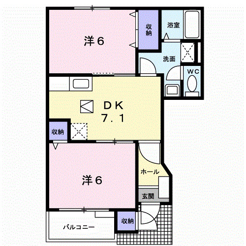 ＥＤＥＬＨＥＩＧＨＴＳ　１号館の間取り