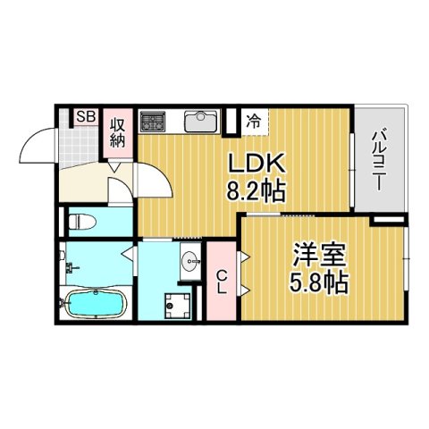 浜甲子園1丁目アパートの間取り写真