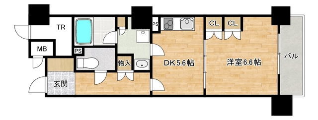 近鉄大阪線 大阪上本町駅 徒歩4分 15階建 築20年の間取り写真