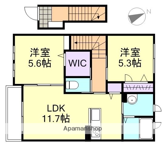 水島臨海鉄道 弥生駅 徒歩17分 2階建 築11年の間取り写真