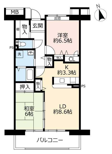 ＵＲアーバンラフレ虹ヶ丘中の間取り