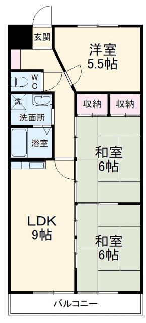 大垣市静里町のマンションの間取り