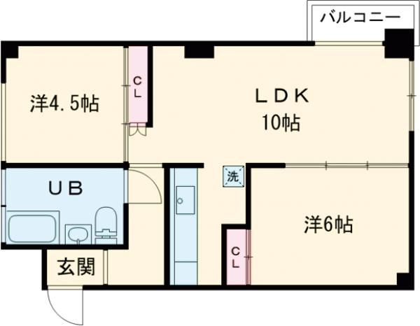 京都市右京区嵯峨新宮町のマンションの間取り