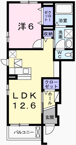 姫路市余部区上余部のアパートの間取り