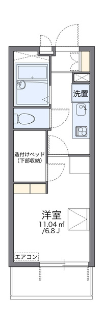 京都市下京区若宮町のアパートの間取り