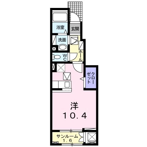 福岡市東区香椎のアパートの間取り