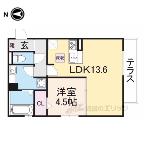 交野市倉治のアパートの間取り