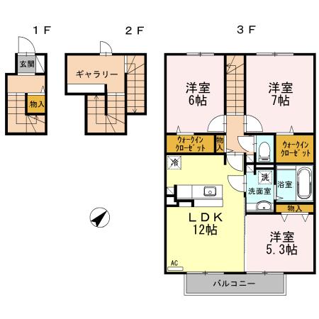 熊本県熊本市東区御領３（アパート）の賃貸物件の間取り