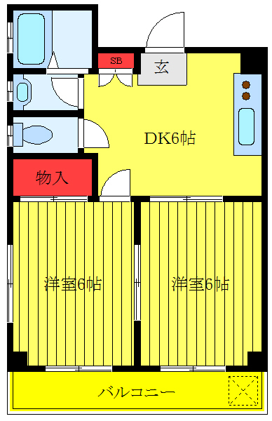 荒川区東日暮里のマンションの間取り