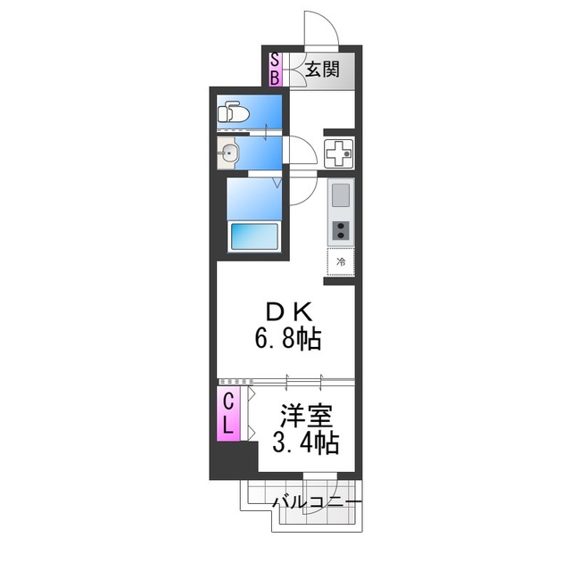 大阪市西区京町堀のマンションの間取り