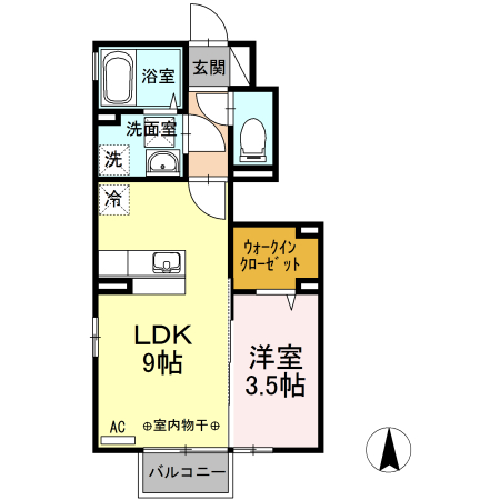 小矢部市綾子のアパートの間取り