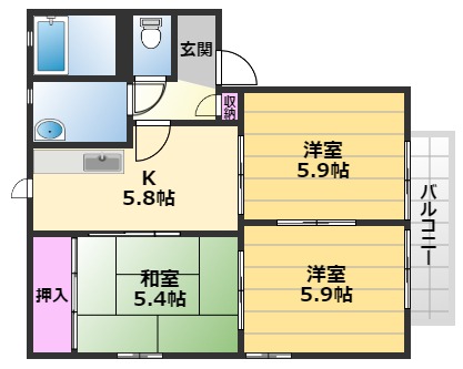 風見本郷Bの間取り