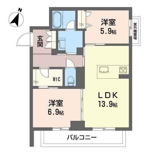 熊本市東区長嶺西のマンションの間取り