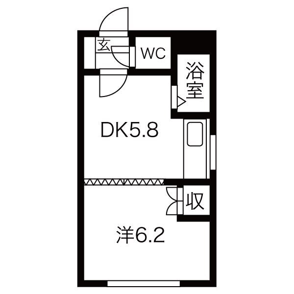 札幌市白石区南郷通のマンションの間取り